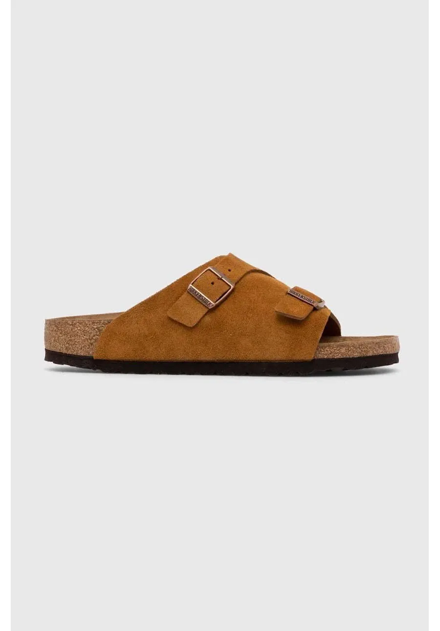 obrazek 1 Birkenstock klapki zamszowe Zürich damskie kolor pomarańczowy 1023891