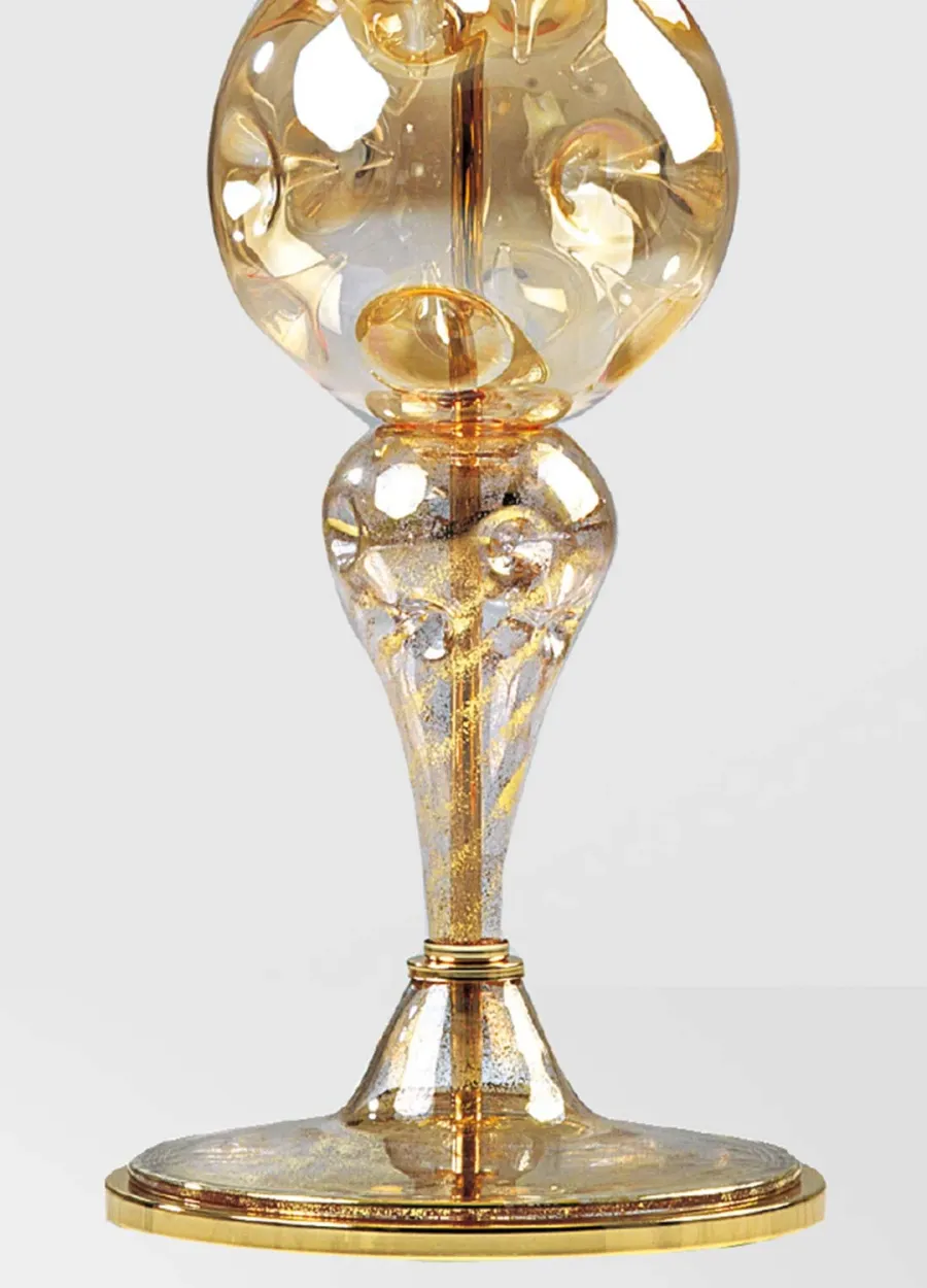obrazek 2 Mała elegancka lampa stołowa Impero Gold ze szkła Murano