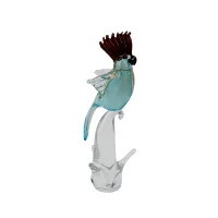 Picture Italian decorative figurine of a parrot made of Murano glass