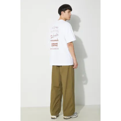 Zdjęcie Columbia t-shirt Burnt Lake męski kolor biały z nadrukiem 2071711