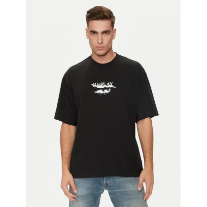 Zdjęcie Replay T-Shirt MMG334.000.23454 Czarny Oversize REPLAY