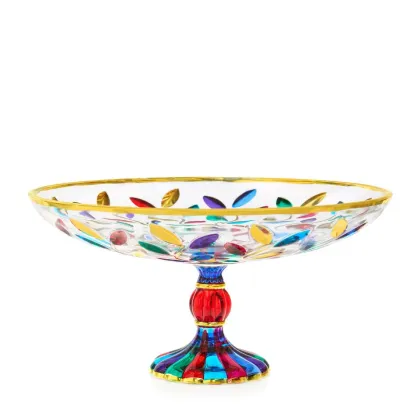 Zdjęcie Kolorowa misa na nodze wykonana ze szkła murano (33 cm)
