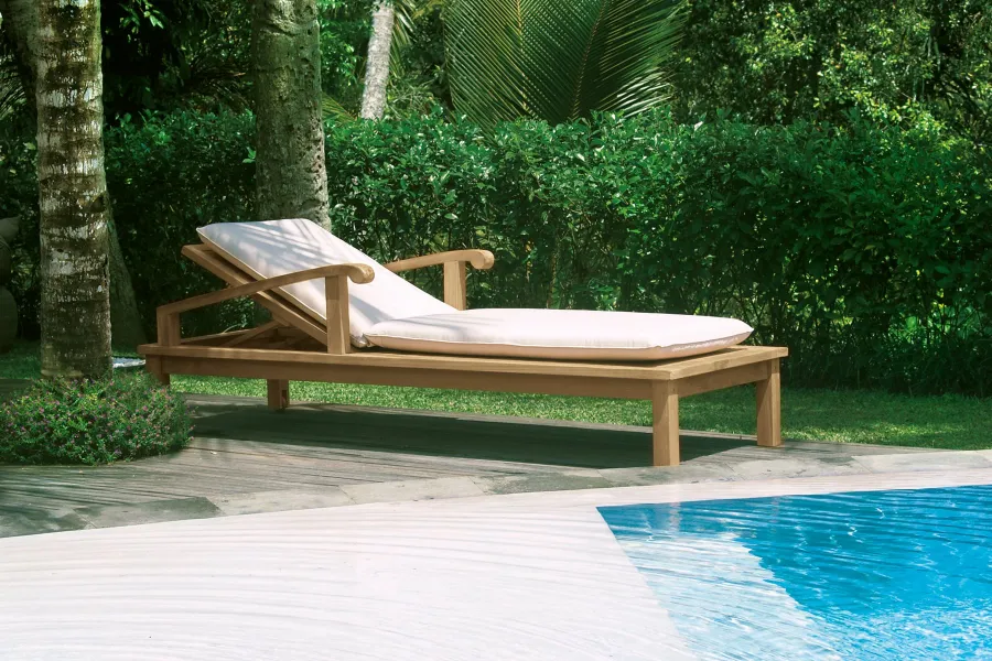 obrazek 5 Stylowy leżak wypoczynkowy z kółkami Saint Laurent do ogrodu i na taras