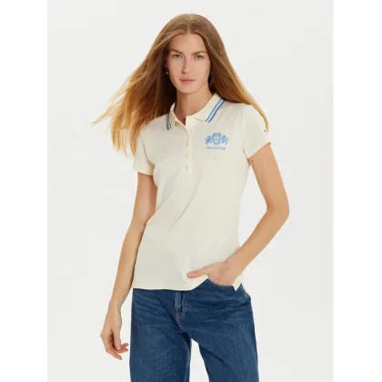 Zdjęcie Tommy Hilfiger Polo Varsity WW0WW43931 Beżowy Slim Fit