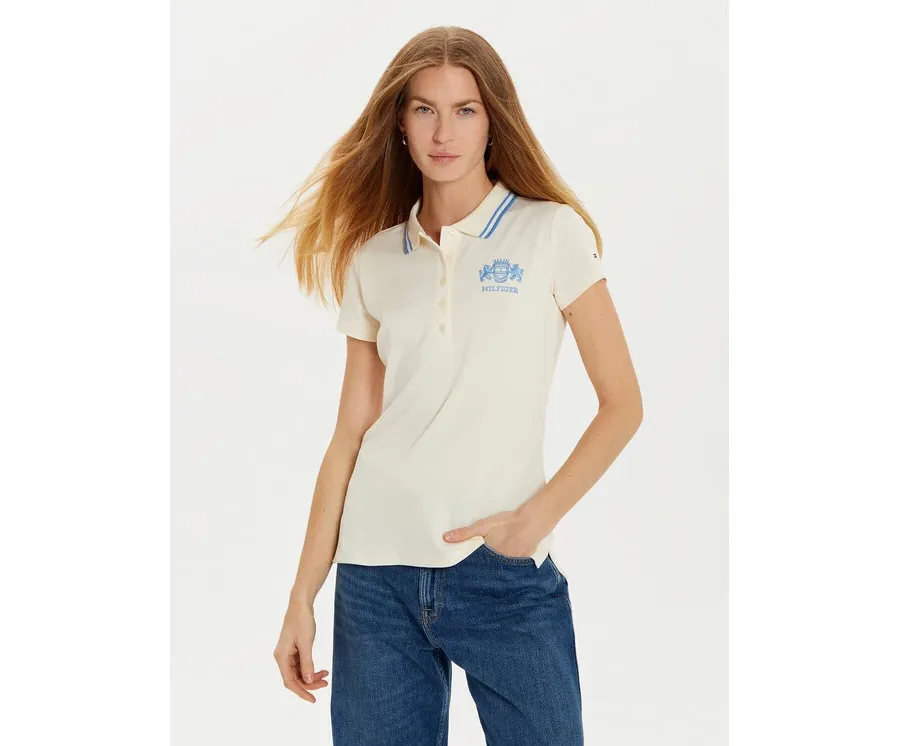 obrazek 1 Tommy Hilfiger Polo Varsity WW0WW43931 Beżowy Slim Fit