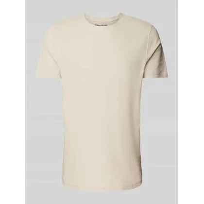 Zdjęcie T-shirt z prążkowanym okrągłym dekoltem