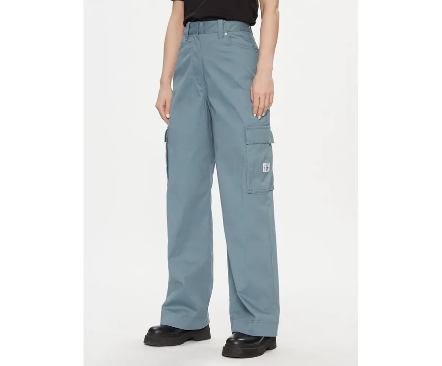 obrazek 1 Calvin Klein Jeans Spodnie cargo Cargo Pant J20J222607 Niebieski Regular Fit
