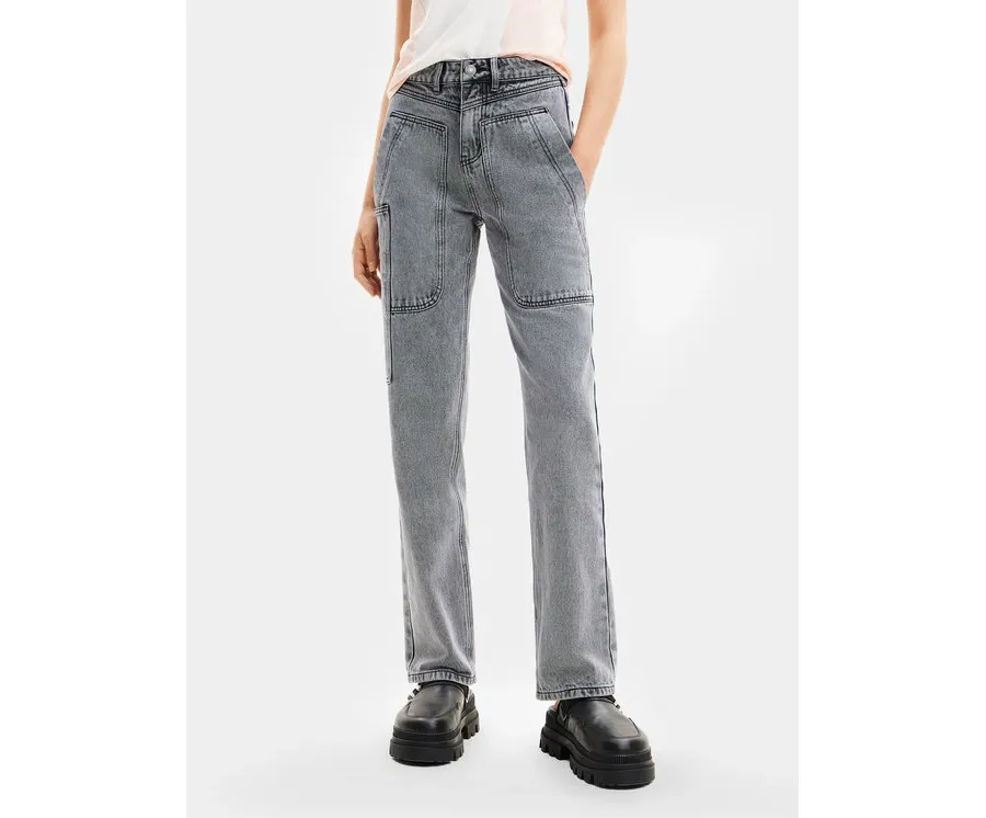 obrazek 1 Desigual Jeansy Mackenzie 24SWDD56 Szary Straight Fit