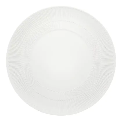 Zdjęcie Klasyczny biały talerz obiadowy z porcelany Ornament z reliefowym ornamentem - Vista Alegre