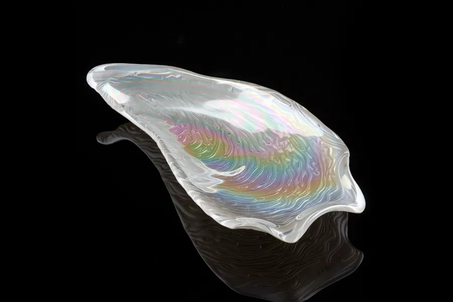 picture 2 Glass serving plate in pearl colour