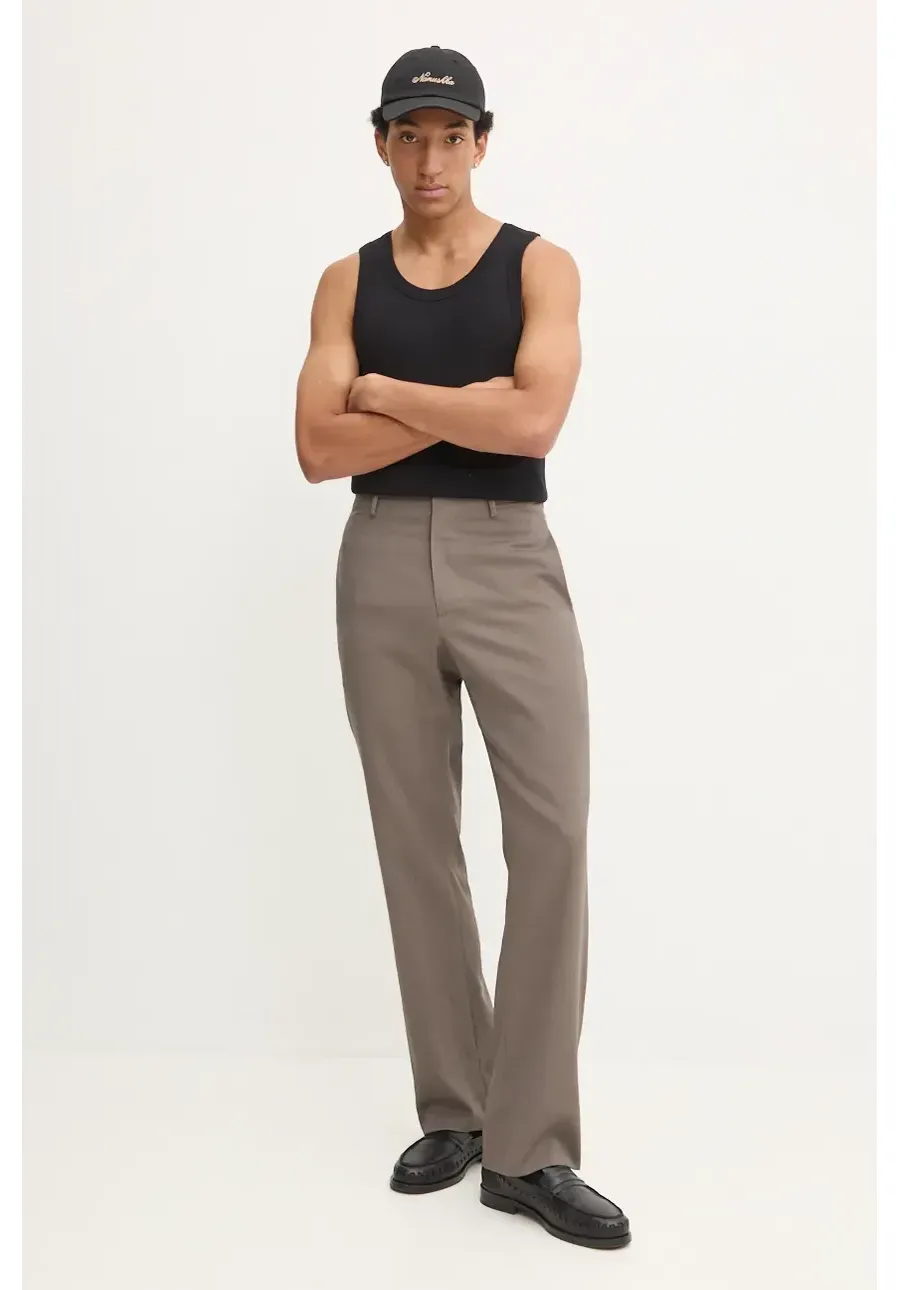 obrazek 1 Nanushka spodnie wełniane LOIC kolor szary proste NM24PFPA02093