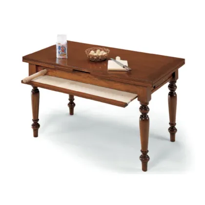 Zdjęcie Oryginalny stół rozkładany 140-220cm z wałkiem do ciasta i szufladą - Fratelli Mirandola