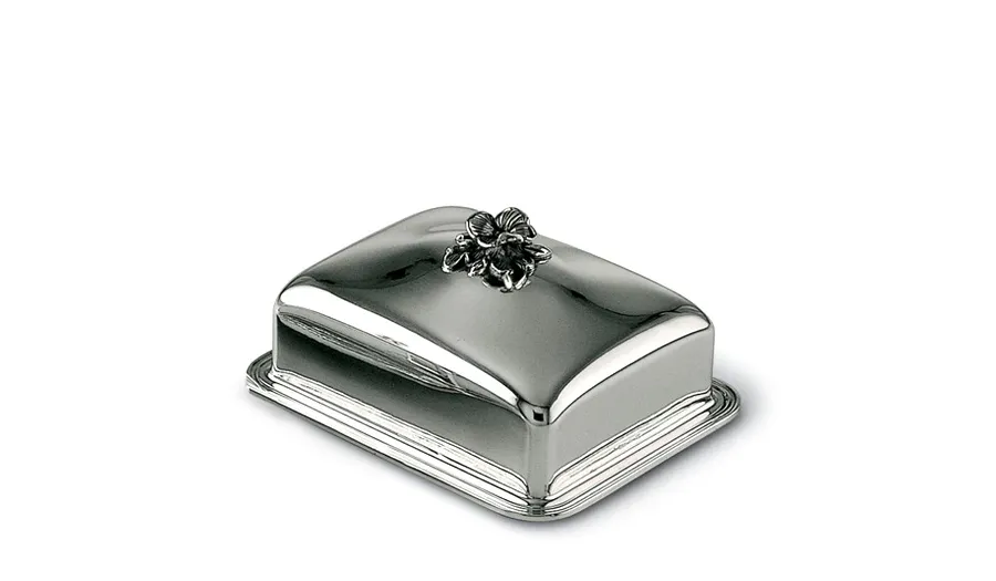 picture 1 Butterdish and cover w/flower hold 