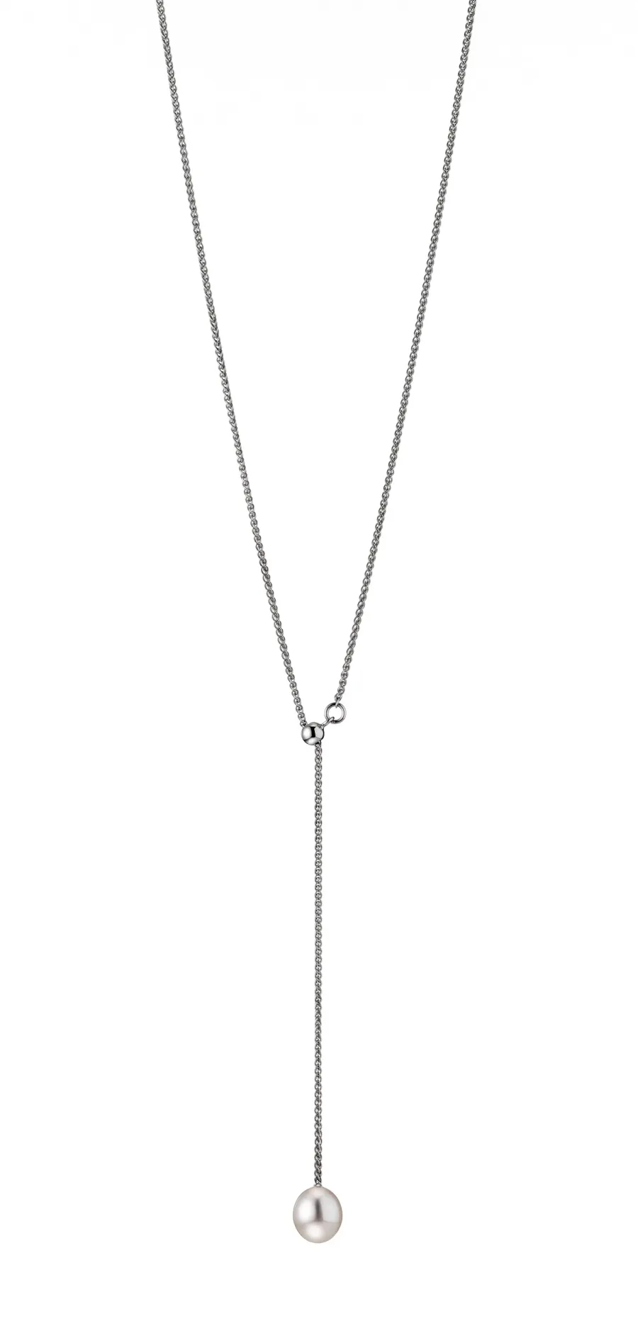 obrazek 1 Klasyczny naszyjnik z piękną białą perłą słodkowodną wykonany z 925/ srebra