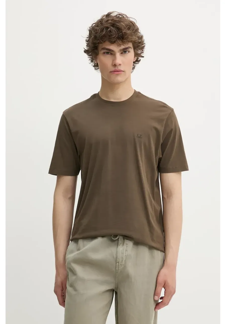 obrazek 1 C.P. Company t-shirt bawełniany męski kolor zielony z nadrukiem 18CMTS030A005100W