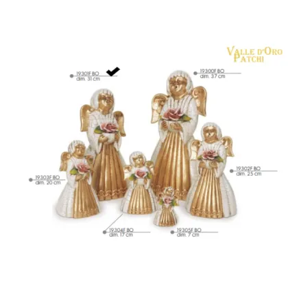 Picture Beautiful angel with a rose 31 cm - Valle d'oro Patchi