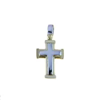 Picture Italian shiny men's cross with satin edge 18x13mm