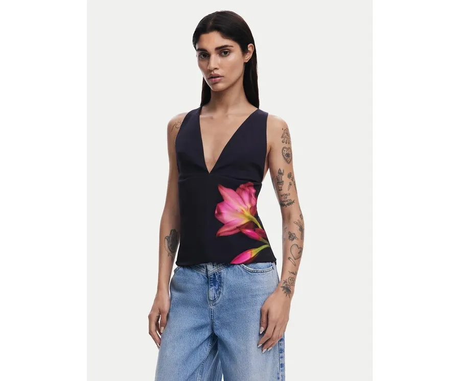 obrazek 1 Desigual Bluzka 25SWBW09 Czarny Regular Fit