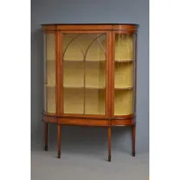 Picture High-quality Edwardian table/case - mahogany and inlaid porcelain