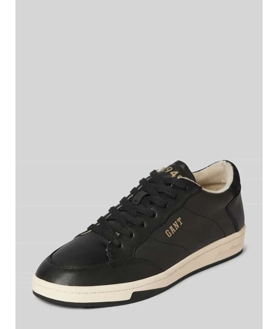 obrazek 1 Sneakersy skórzane ze sznurowaniem