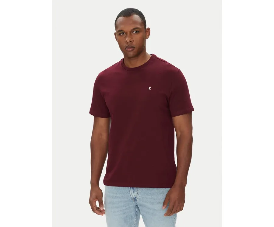 obrazek 1 Calvin Klein Jeans T-Shirt LV040HM265 Bordowy Regular Fit
