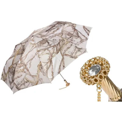 Zdjęcie Wyjątkowy parasol damski zdobiony oryginalnym motywem z bogato zdobioną rączką - Pasotti