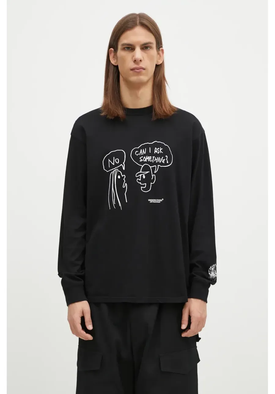 obrazek 1 Undercover longsleeve bawełniany C/S kolor czarny z nadrukiem UC2D4894