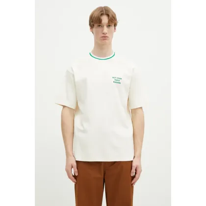 Zdjęcie Drôle de Monsieur t-shirt bawełniany Le T-Shirt Slogan Sport męski kolor beżowy gładki F-TS189-CO002-CM