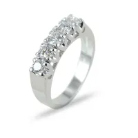 Zdjęcie Pierścionek Riviera z 5 brylantami w złocie i brylantami 0,68 karata