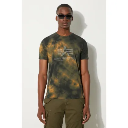 Zdjęcie Alpha Industries t-shirt bawełniany Basic Tee Batik kolor żółty wzorzysty 116517.20-ZOLTY