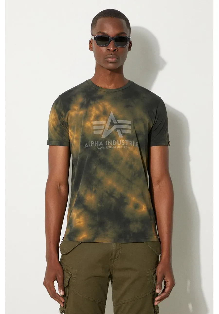 obrazek 1 Alpha Industries t-shirt bawełniany Basic Tee Batik kolor żółty wzorzysty 116517.20-ZOLTY