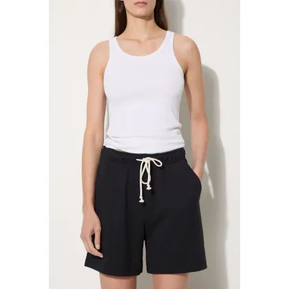Zdjęcie New Balance szorty bawełniane WS41508BK kolor czarny gładkie medium waist