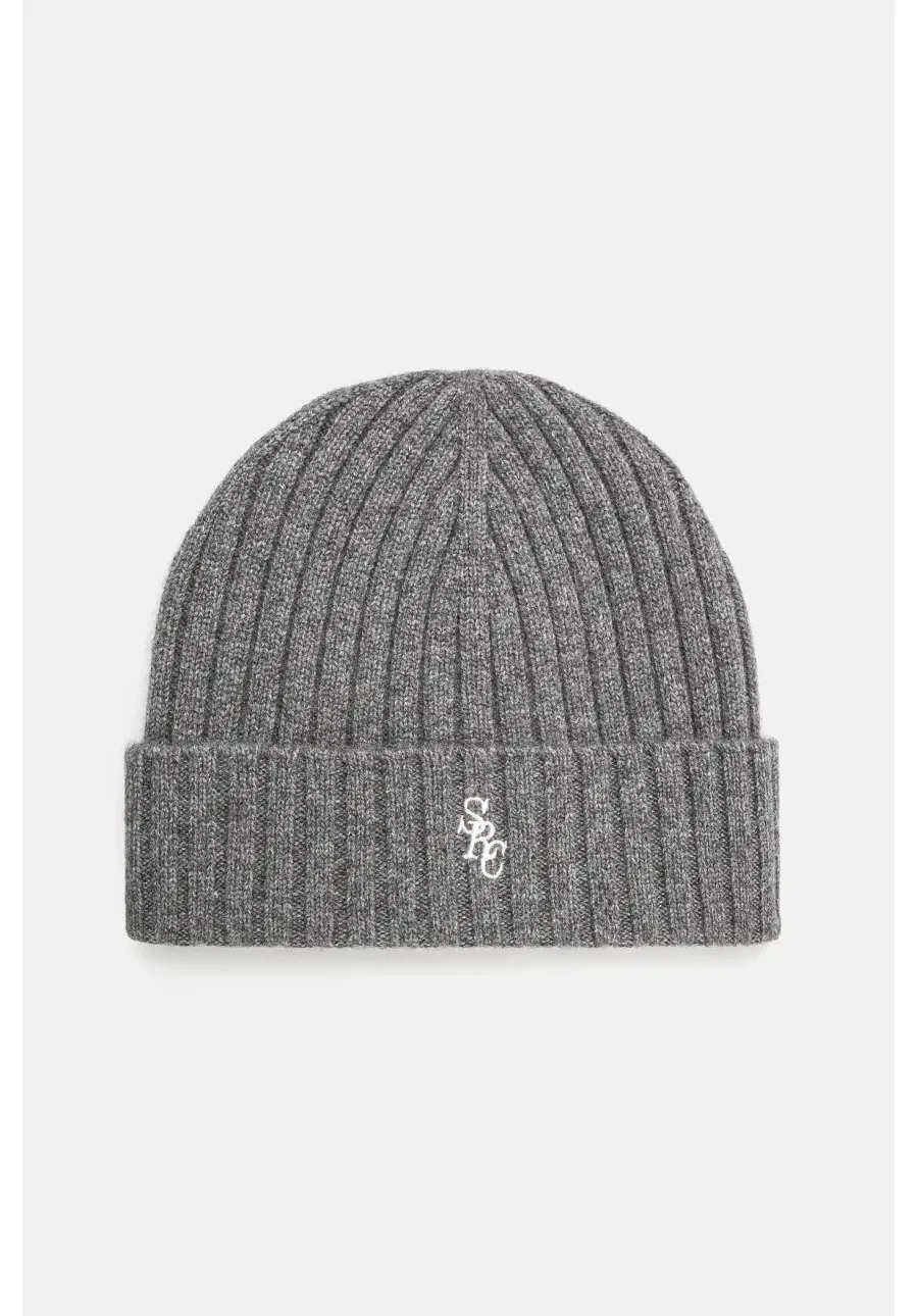 obrazek 1 Sporty & Rich czapka wełniana SRC Wool Cashmere kolor szary z grubej dzianiny wełniana AC066506302GY03