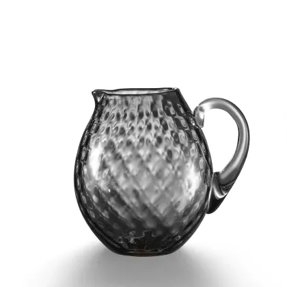 Zdjęcie Rewelacyjny dzbanek z włoskiego szkła Murano w kolorze szarości