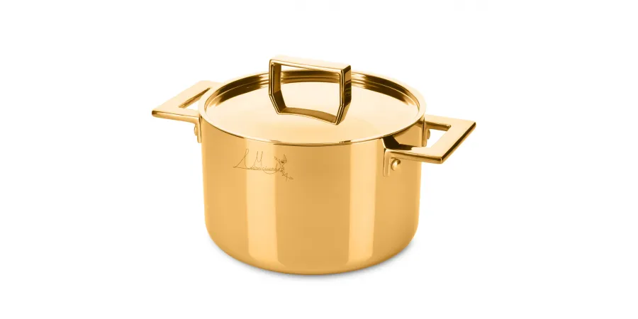 obrazek 1 Wyjątkowy włoski głęboki garnek 22 cm ze stali nierdzewnej