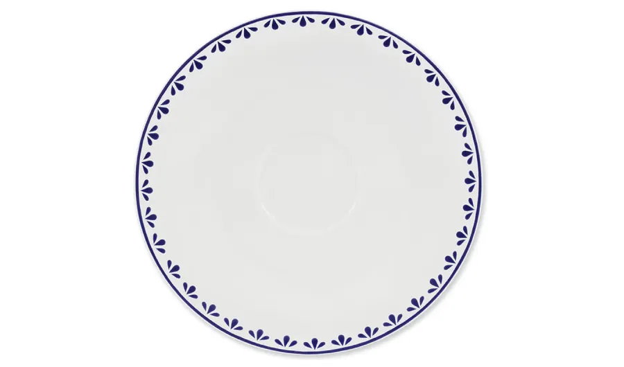 obrazek 1 Piękny spodek z porcelany zdobiony delikatnym niebieskim ornamentem – wariant 2 – Leander