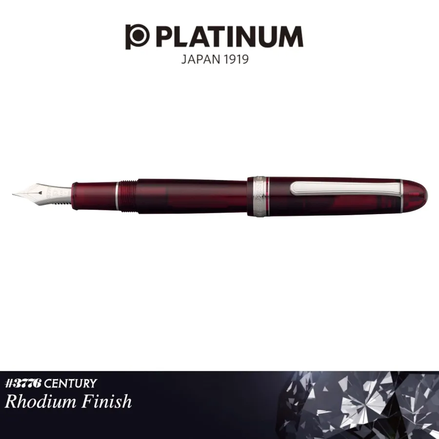 obrazek 5 Wyjątkowe pióro wieczne Platinum 3776 Century Rhodium Bourgogne C