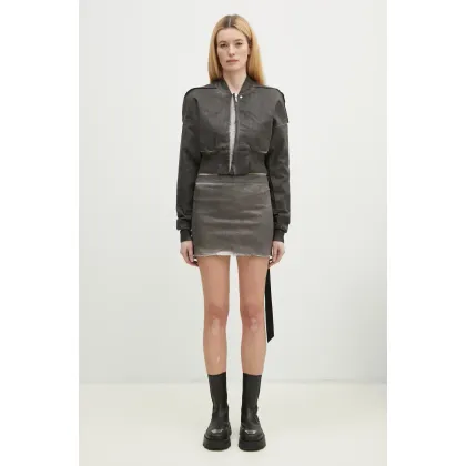 Zdjęcie Rick Owens kurtka bomber Flight Jacket Cropped damski kolor szary przejściowa DS01E3719.SCF