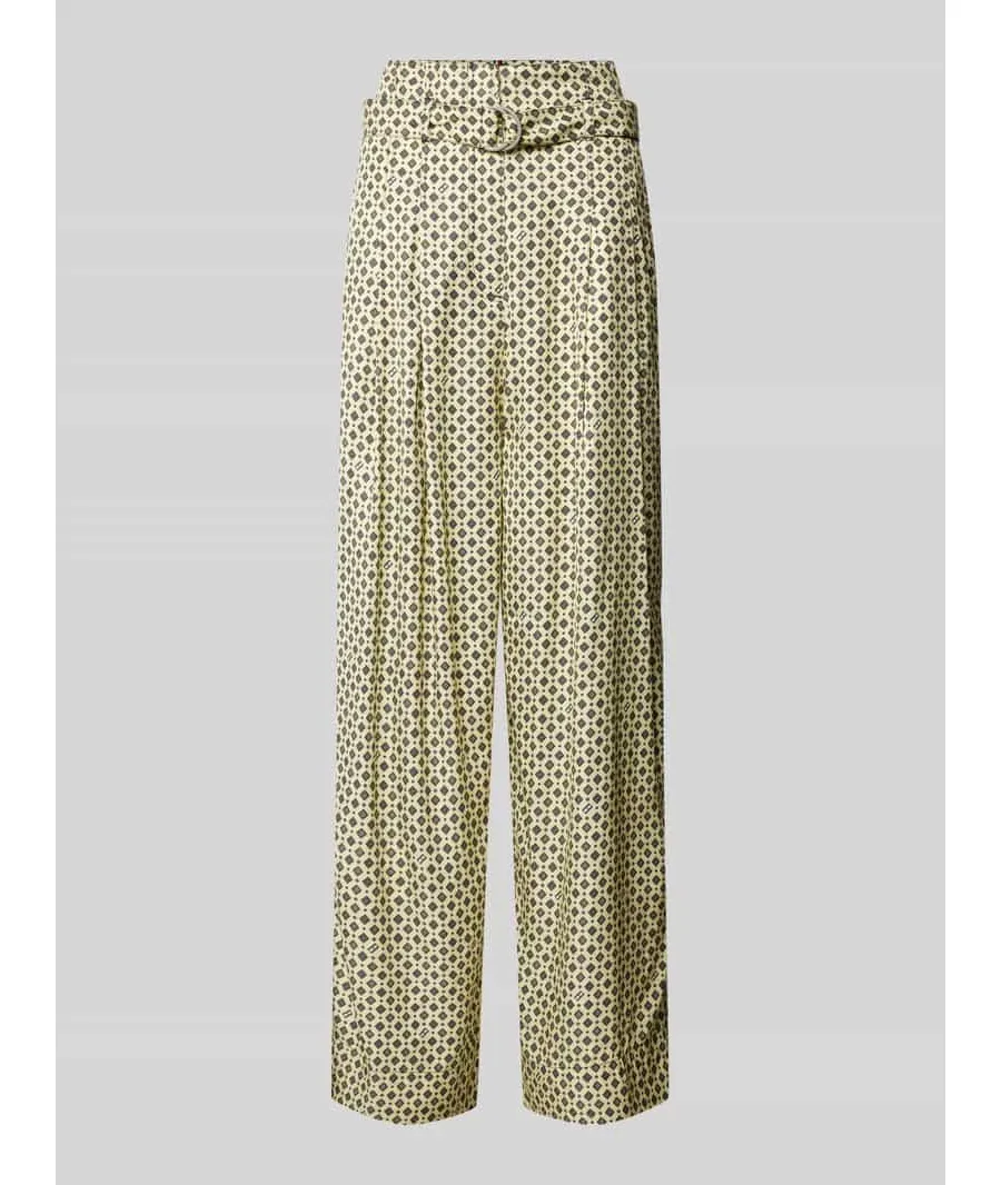 obrazek 1 Spodnie materiałowe o kroju baggy fit z paskiem model ‘FOULARD’