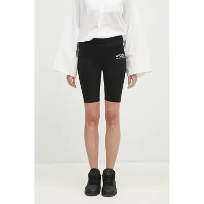 Zdjęcie VETEMENTS szorty Oval Logo damskie kolor czarny z nadrukiem medium waist WA66SS200B