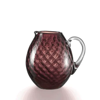 Zdjęcie Urokliwy fioletowy dzbanek ze szkła Murano