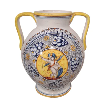 Picture Stylish Italian ceramic vase with a reproduction of antique decoration