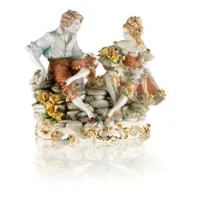 Picture Stylish ceramic figure in baroque style of two teenagers - Ceramiche ML