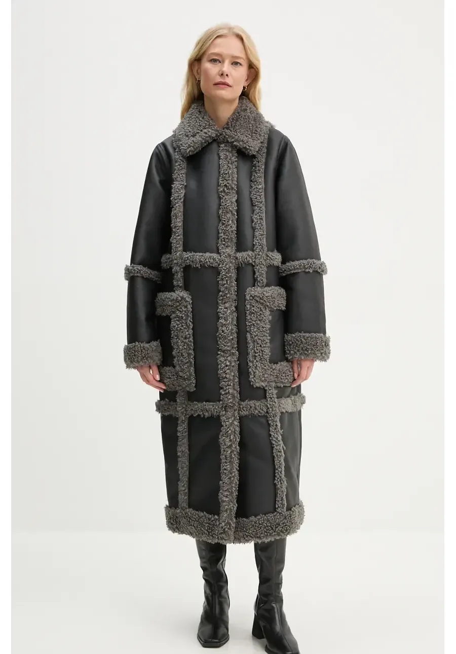 obrazek 1 Stand Studio płaszcz Patrice Coat damski kolor czarny przejściowy oversize 61100-9010