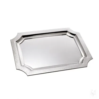 Zdjęcie Elegancka prostokątna srebrna taca Round Corner - Zaramella Argenti