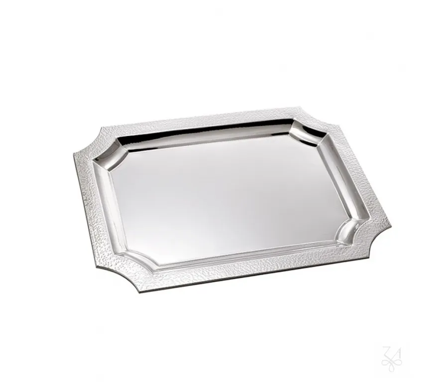 obrazek 1 Elegancka prostokątna srebrna taca Round Corner - Zaramella Argenti