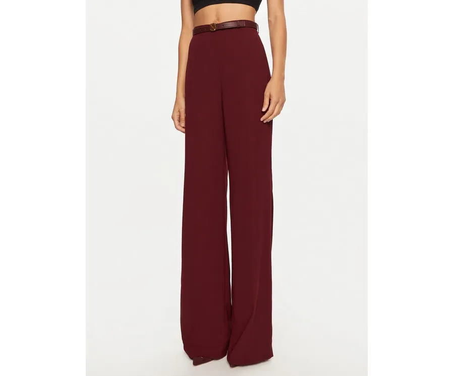 obrazek 1 Elisabetta Franchi Spodnie materiałowe PA-061-47E2-V300 Bordowy Regular Fit