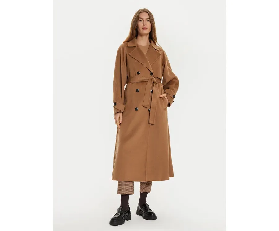 obrazek 1 Tommy Hilfiger Płaszcz wełniany WW0WW45919 Brązowy Oversize