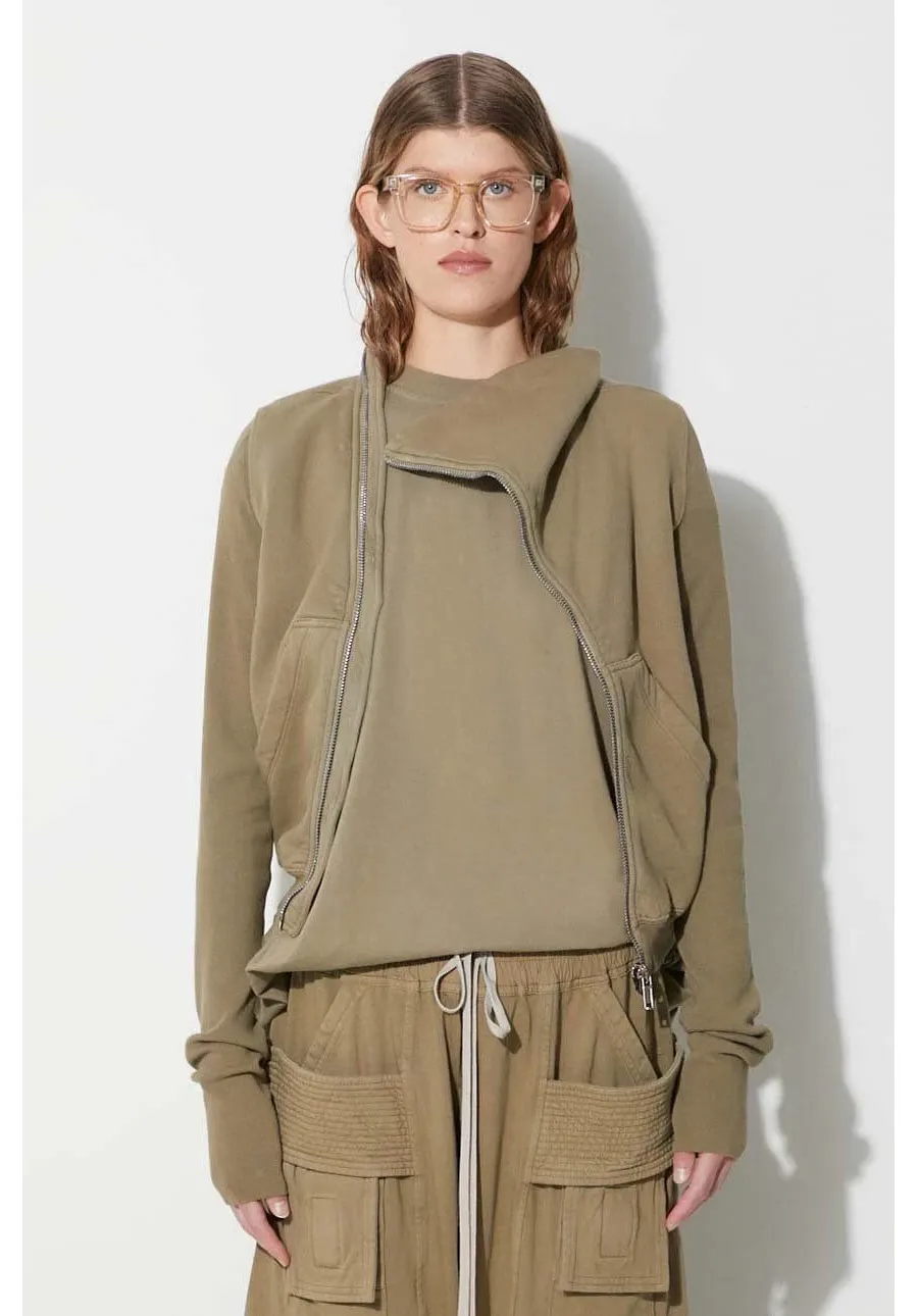 obrazek 1 Rick Owens bluza bawełniana damska kolor zielony gładka