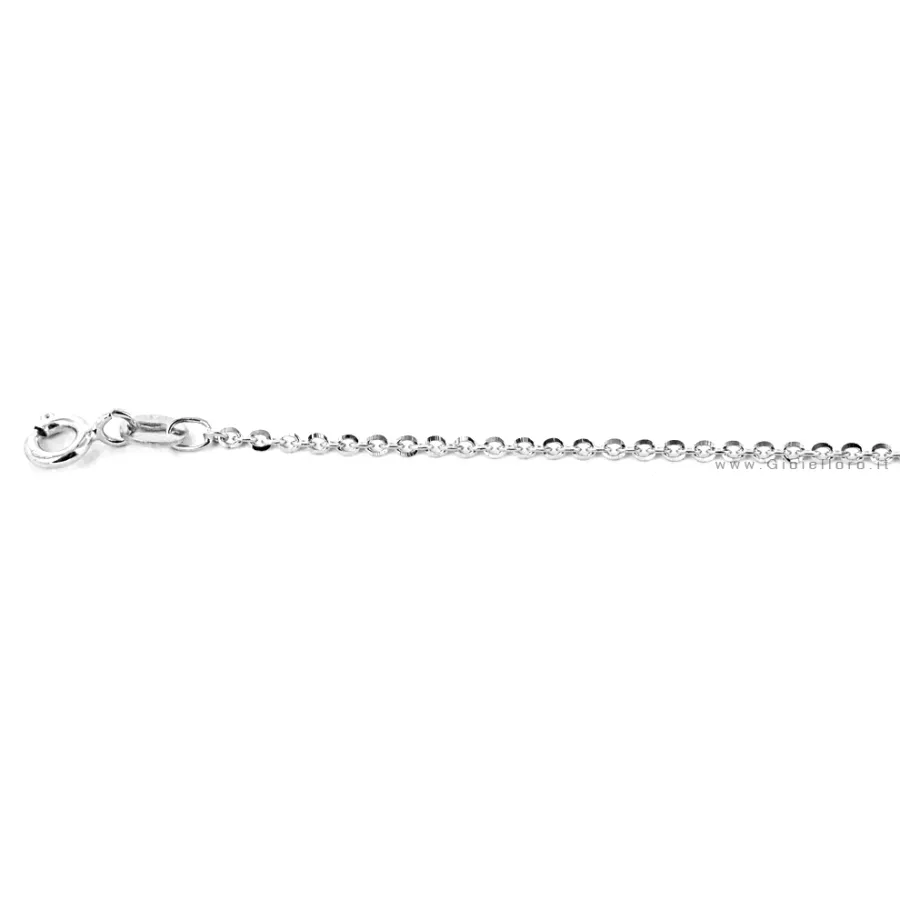obrazek 1 Damski łańcuszek z diamentowych ogniw w białym złocie - 45 cm